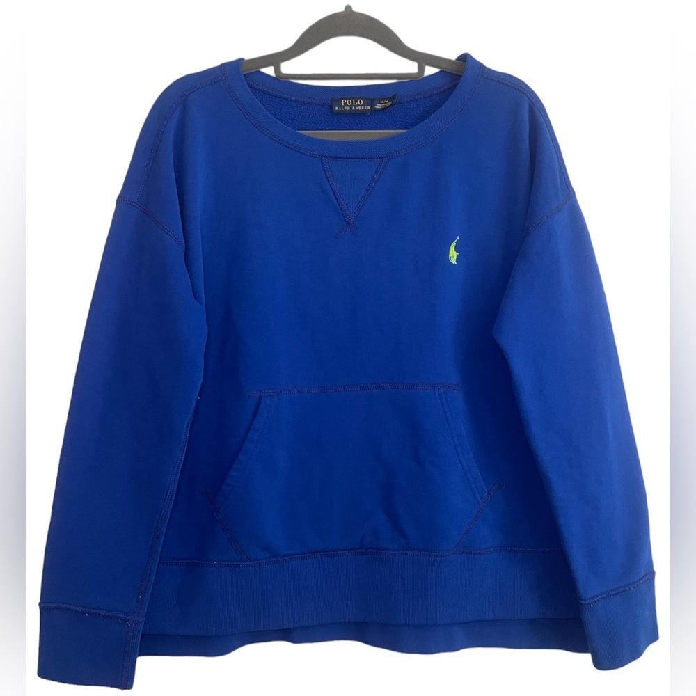 Polo by Ralph Lauren Blue Crewneck Sweatshirt with Lime Pony